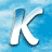 Animated contact sheet showing a white letter K with a yellow kite animation against a blue sky background, arranged in 4 columns and 3 rows of frames.
