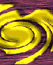 Yellow and purple swirling spiral pattern with a bright central glow, displayed in multiple vertical of varying widths