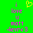 Green background with pink text reading 'i love u matt 4eva' and a yellow heart symbol above the text.