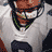 Pixelated image of four football players in white jerseys with dark helmets, one player's name and position displayed below.
