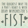 Text-based icon with layered phrases and heart symbols on a textured background.
