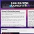 A pixelated static image shows a website interface with purple and blue gradients, text blocks, and navigation elements.