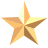 Five of golden stars in varying sizes and shades on a gray background, with no visible motion