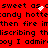 Red background with black pixelated text repeating phrases and three white pixel clusters moving across the image.
