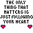 Pixel art animation featuring repeated text and heart icons with color-shifting smiley faces in a