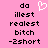 Pixelated text list on pink background with white heart symbol above 'do illest realest bitch -2short' text.