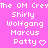 Pixelated text on a bright pink background displays repeated names and heart symbols in white block letters.