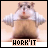 A pixelated hamster in a white shirt holding a brown object with text "WORK IT" below, shown across two animation frames where the text changes from black to gray.