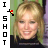 six pixelated images showing a person with blonde hair and black top, each with vertical text on the left side