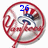Circular red-bordered icon with red 'no' symbol over a cartoon character wearing a top hat, displaying blue text that changes across frames.