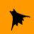 Two black bat silhouettes on an orange background, one with wings spread left and the other right.