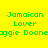 Yellow background with green text reading "Jamaican Lover" and "Joggi Dooneggie Doone" in pixelated font, some words overlaid by red rectangular blocks.
