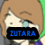 Pixelated anime-style character with brown hair and blue eyes, wearing purple clothing, displayed in a with text overlays changing across frames