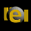 Animated contact sheet of 16 frames showing yellow text characters rotating around gray spheres on black background.