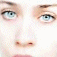 A split-screen image with a close-up of light blue eyes and fair skin on the left, and green text reading 'Original Icons .com' on a dark green background on the right.