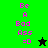 Pixelated text "Be A Bad Ass =O" in pink on green and black backgrounds with a star symbol changing from black to green.