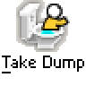 Two identical animated frames of a pixel art buddy icon showing a stick figure on a toilet with text and website branding.