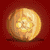 Animated pumpkin icon with changing facial expressions on a dark red background.