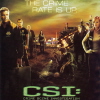 A static image of a group of people standing in a dark, industrial landscape with a sunset sky, featuring the text "THE GAME RAFF IS UP" and "CSI: NY" in green.