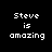 Four display 'Steve is amazing' text with varying red background blocks on black, each showing a different word highlighted in red