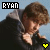 Animated contact sheet of a young man in a dark hoodie with gray hood, showing subtle pose and expression changes across five frames with yellow heart symbol and "RYAN" text at top left.