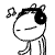 A black-and-white cartoon character with headphones and a ponytail appears in nine positions, each showing slight variations in posture and floating musical notes