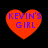 Four red heart-shaped icons with blue text reading KEVIN'S GIRL on a black background, arranged in a