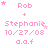 Pink text and stars on white background with repeated names and date, showing animation changes in star positions and text alignment.