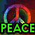 A four- displays a peace symbol, prohibition sign, tank image, and empty space with text overlays