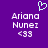 Purple background with white pixelated text 'Ariana Nunez' and '<33', a light blue heart symbol above the left text block, two identical side-by-side arrangements of these elements.