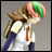 A pixelated anime-style character with green and pink hair in a side profile, next to stylized text reading "Anime IM" on black background.