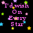 Pixelated text reads "I'd wish On Every Star To Be With You" over a black background with scattered multicolored stars.