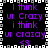 A pixelated animation with purple text on a black background, bordered by white and gray squares.