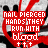 Red heart-shaped border with white text 'NAIL DERCED HANDS THEY RUN WITH BLOOD' and three plus signs below, repeated in a pattern on a black-and-white striped background