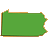 Green rectangular shape with rounded corners and orange-brown border pixels, set against a light gray background.