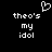 Pixelated white text on black background with a heart symbol above the left side of the text.