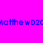 A static image with a split background of bright pink and green, displaying repeated blue text "MatthewD20" across both sections.