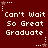 Red background with white pixelated text reading "Can't Wait So Great Graduate" arranged in a pattern, surrounded by small star and dot decorations