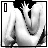 Animated grayscale icon of a nude figure in a bent pose with arms raised, showing subtle motion changes across frames.