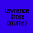 Blue background with four identical text blocks displaying 'lawrence Gross Gounby' in pixelated font, each block partially overlaid by a white horizontal bar.