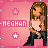 Pixel art contact sheet showing two animated frames of a female character with long brown hair against a pink background, featuring text and star symbols.