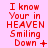 Red pixelated text on pink background reads "I know Your in HEAVEN Smiling Down" with varying punctuation and symbols across frames.