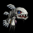 Pixelated Digimon-style creature with blue eye and red mouth on black background, paired with "Anime IM" text logo in two frames of an animated contact sheet.