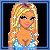 Pixel art of a blonde woman in blue bikini top with white stars, transitioning through multiple states including full figure and partial views.