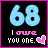 Two side-by-side animated frames of a pixel art buddy icon featuring light blue numbers, pink and white text, and a heart symbol on a black background with bright pink border.