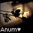 Pixelated image of a brown dog's face with a black nose and mouth, below which white text reads 'Anum' followed by a white heart symbol.