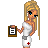 Pixel art character in white medical dress holding clipboard with red text 'DR HOTTIE' on right side of image.