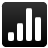 Black square icon with rounded corners containing four vertical gray bars of increasing height from left to right on a dark gradient background.