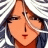 A 48x48 pixel buddy icon featuring a stylized anime character with white hair and orange skin on the left, paired with "Anime IM" text in silver pixelated font on a black background to the right.