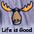 A pixelated moose head icon with yellow antlers and brown body on a gray background, paired with green text reading "Original Icons .com" on a dark green background.